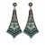 Modern ethnic long Egyptian design earrings with sky blue and black beads and resin
